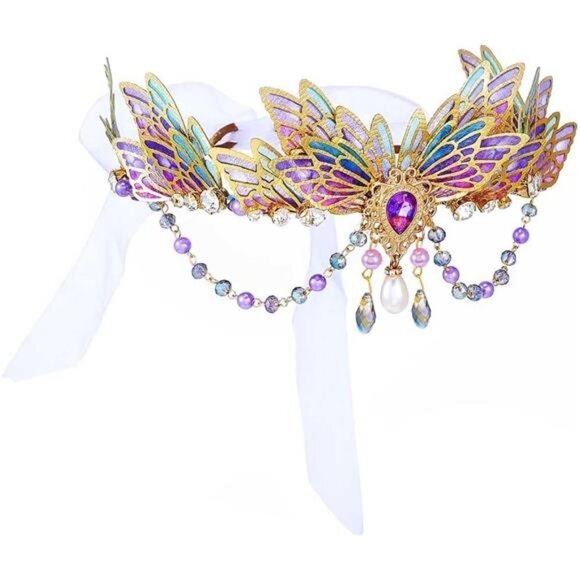 Butterfly Tiaras Purple Fairy Crown Fairy Costume for Women
